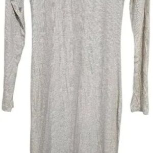 Aritzia Gray Crew Neck Long Sleeve Bodycon Dress